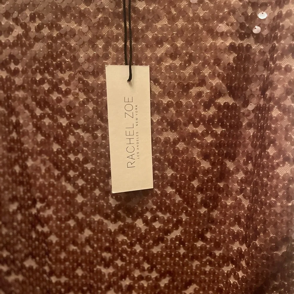NWT RACHEL ZOE WOMEN'S FAUX WRAP SEQUIN SKIRT- TAN- X-SMALL - Picture 5 of 7
